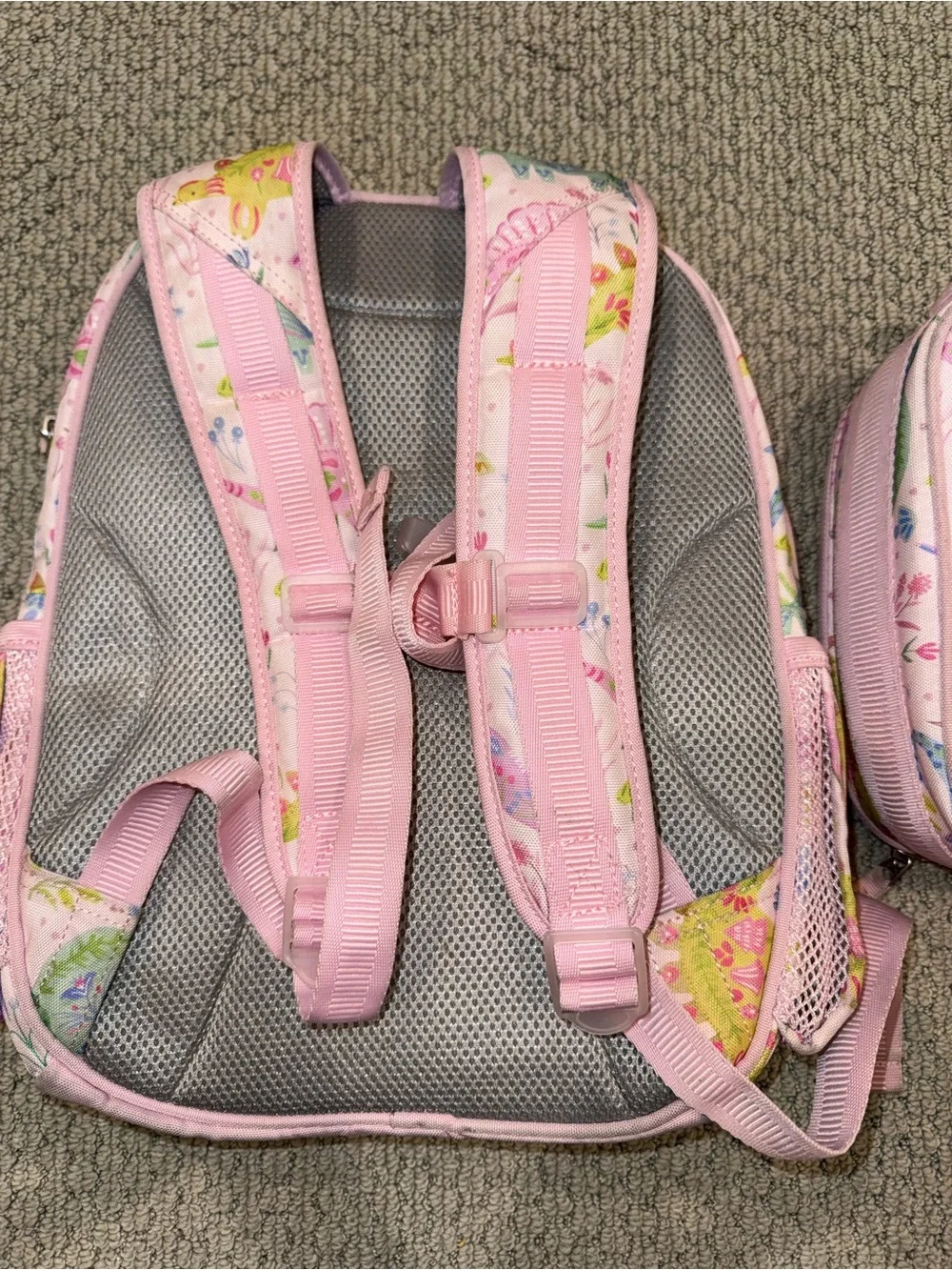 Pottery Barn size small Kids Pink Dino Print Backpack and Lunch Bag Set
